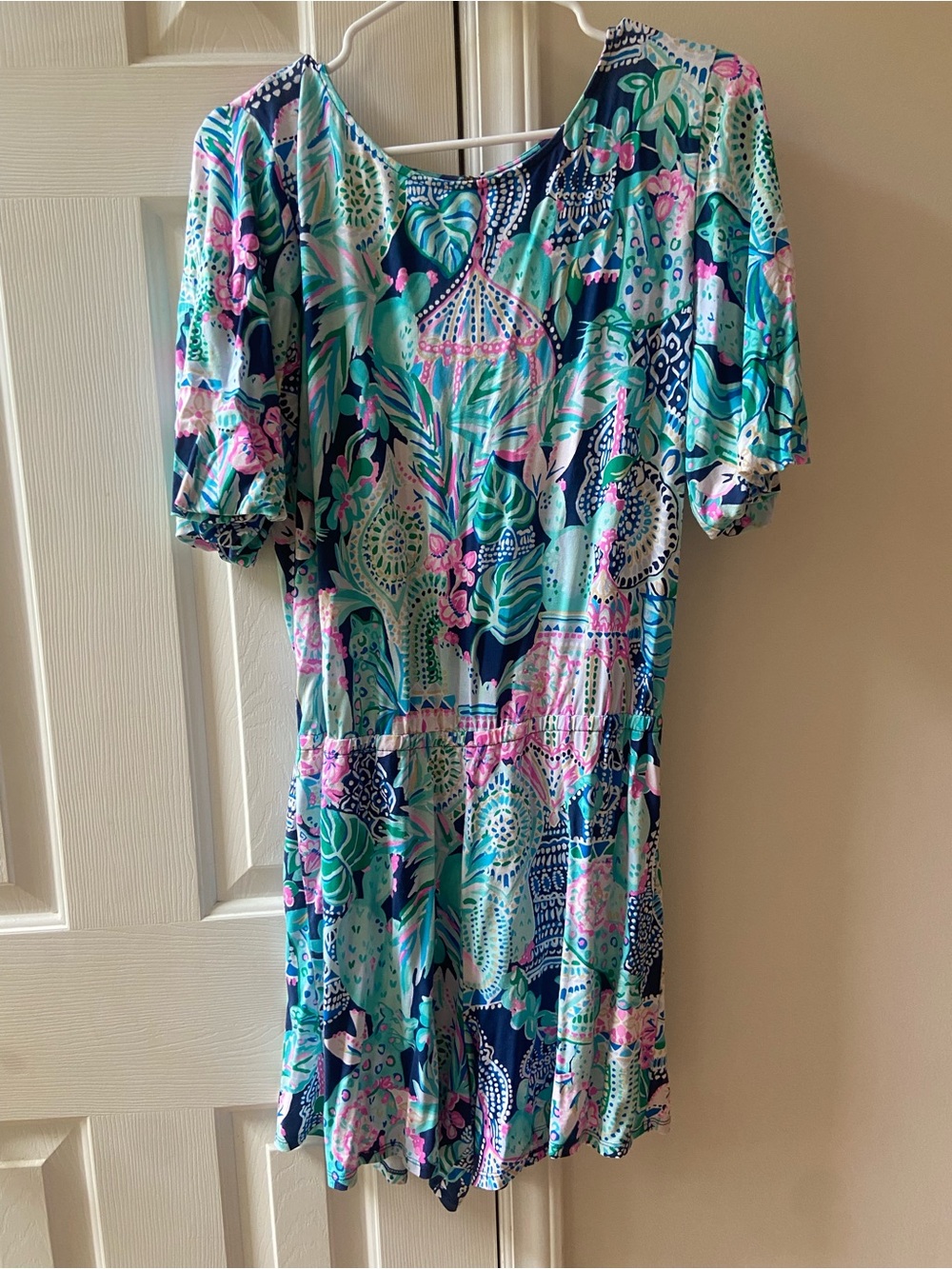 Lilly Pulitzer Mint, Navy & Pink Tropical Romper